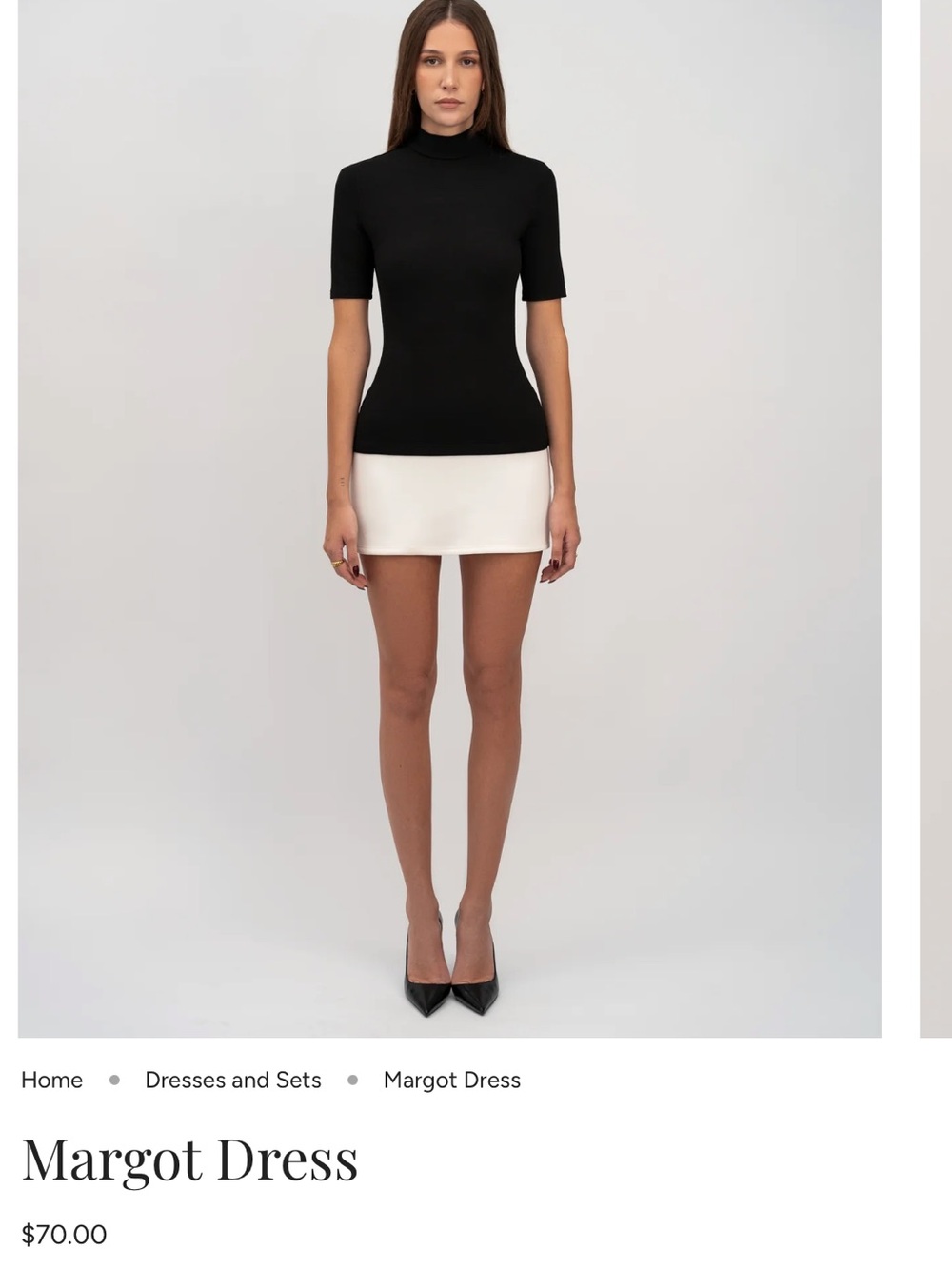 Margot Dress — Black and White Mini Dress